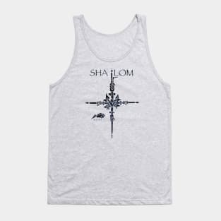 The Shalom Cross, Sailor's Cross of Anchors Tank Top